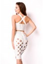 Ultra white cut out bandage complet - halter top and skirt
