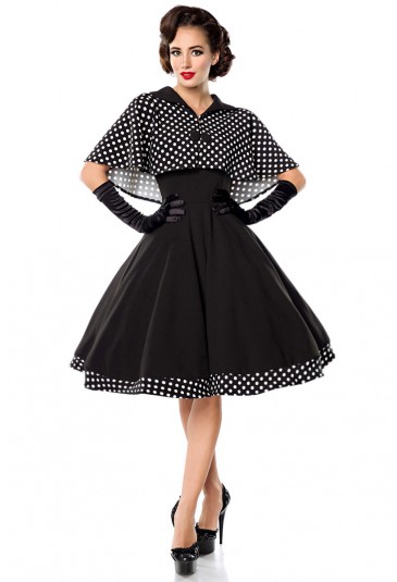 Sweet swing dress with polka cape from Belsira