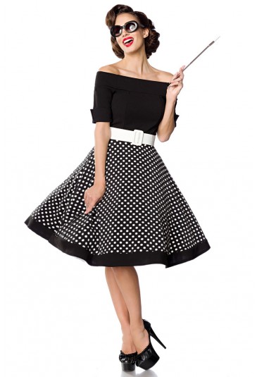Rockabilly dress with dots skirt Belsira