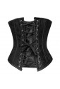 Steampunk black brocade under bust corset
