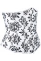 Black and white floral underbust corset
