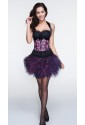 Purple and gold halter variéte burlesque corset 