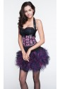 Purple and gold halter variéte burlesque corset 