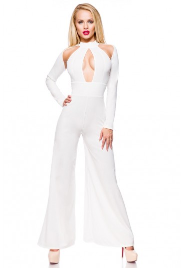 Hollywood star extravagant white overall 