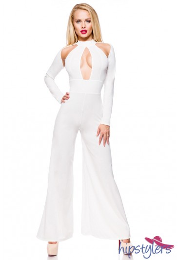 Hollywood star extravagant white overall 