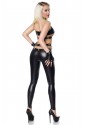Hot wetlook leggings and top set with eyelets and chains