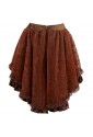 Hnedá steampunková sukňa z čipky