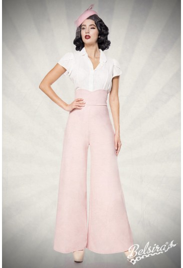 Wide pink Marlene retro high waist pants