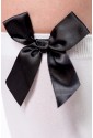 White stockings with black satin bow