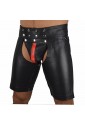 Sexy Men's Black leather Pants