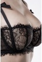 Luxury 3-piece black lace lingerie set GREY VELVET