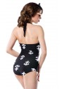 Vintage one-piece swimsuit with anchor pattern