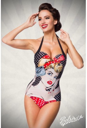 Vintage pop art one piece swimwear by Belsira