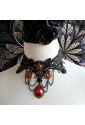 The charming gothic necklace with red rhinestones