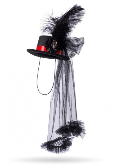 Gothic with hat with skull and feather