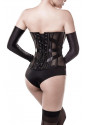 Glamour set of black mesh corset with gloves 