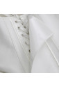 Vintage white Shoulder Straps Jacquard Overbust Corset 