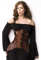 Combined brown pirate steampunk underbust corset
