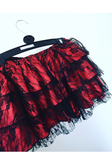 Krátka červená carmen sukňa