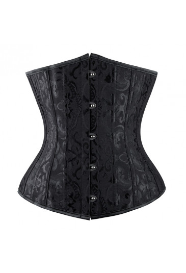 24 Spiral Steel Boned Brocade Corset 