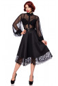 Black wide vintage gothic laced skirt