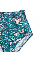Leafy Print Cutout Tie Front Monokini Swimsuit