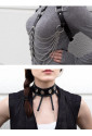 Exclusive Harness bondage lingerie set Grey Velvet