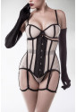 Glamour 4 pieces mesh corset set by Grey Velvet