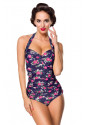 Vintage one-piece swimsuit with floral pattern