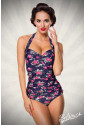 Vintage one-piece swimsuit with floral pattern