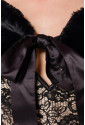 Elegant black warm fake fur bolero 