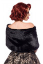 Elegant black warm fake fur bolero 