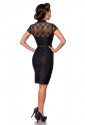 Sophisticated black lace midi slim dress in vintage cut