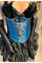 Beautiful blue burlesque corset with feather