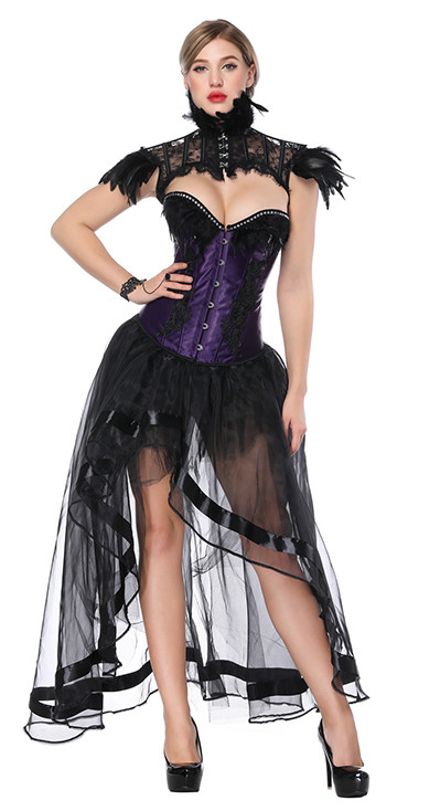 Elegant womens brocade corset with zipper 