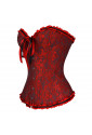 Brocade vamp corset in black red 