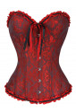Brocade vamp corset in black red 