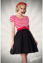 Sweet striped retro dress with puff sleeves