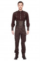 Men's Gothic Brown Brocade Halter Waistcoat Corset