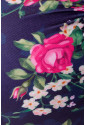 Vintage modrý vrchný diel plaviek s kvetinovým vzorom