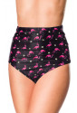 High Waist Swim Panty with flamingo pattern