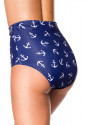 High Waist Swim Panty with anchor pattern