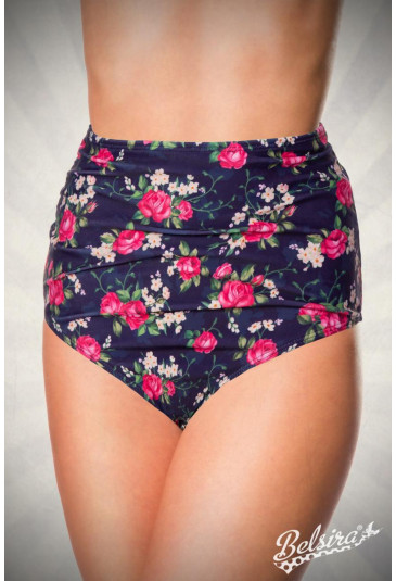 High Waist Swim Panty with flower pattern