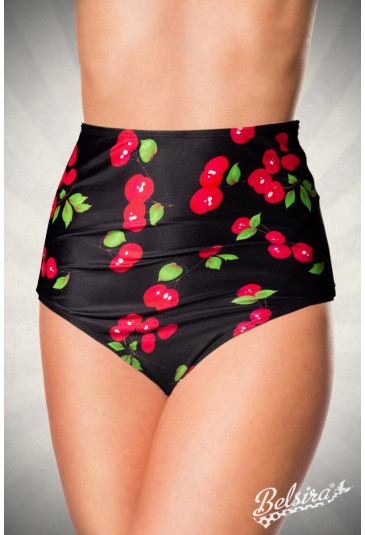 High Waist Swim Panty with cherry pattern