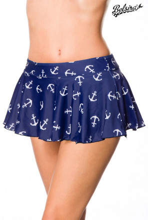 Ruffle Swim Skirt bottom wih anchor pattern