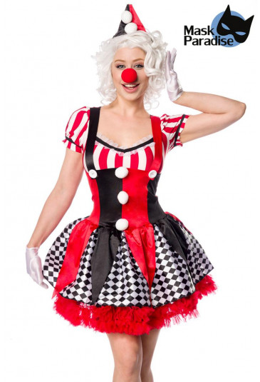 Veselý kostým šialenej klaun dievčiny