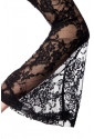 Black gothic lace long bell sleeves bodysuit