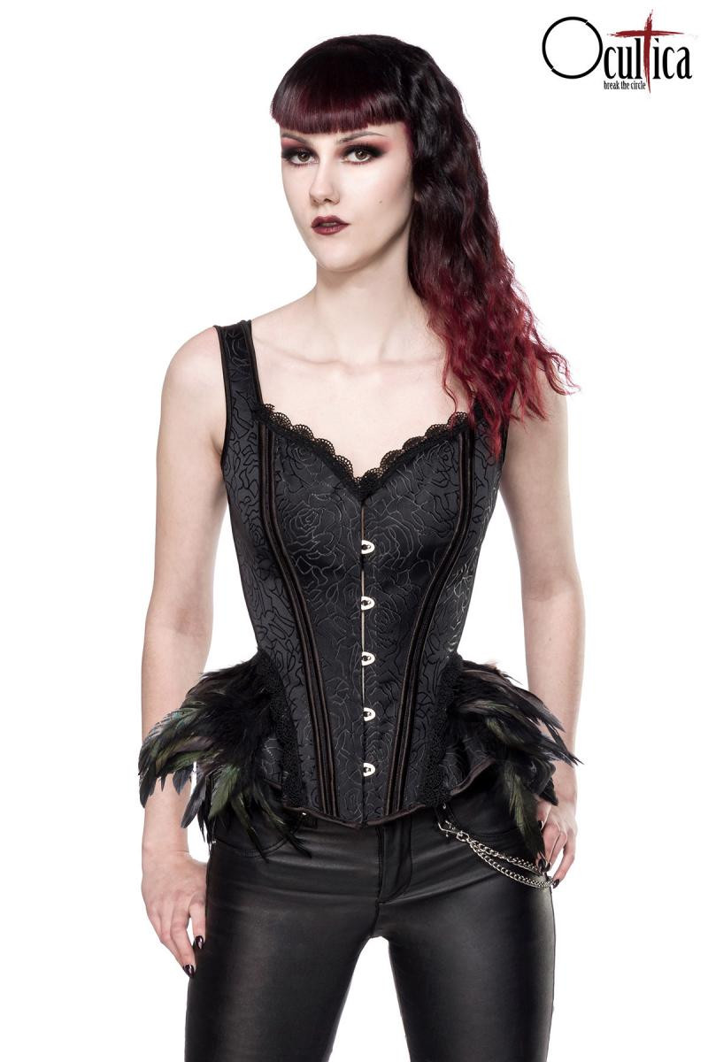 Elegant black women brocade corset 