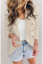Double Breasted 3/4 Sleeve Novelty Button Blazer