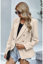 Double Breasted 3/4 Sleeve Novelty Button Blazer